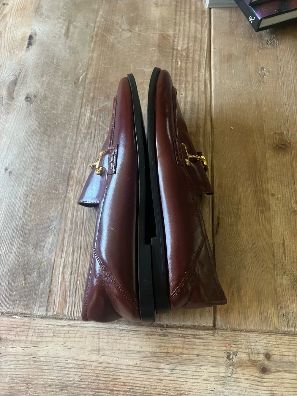 Jeffrey Campbell Men’s Burgundy Leather Bit Loafers